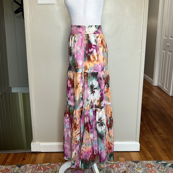 Anthropologie Kachel Multicolor Tie-Dye Tiered Skirt NWT Size 2 Free People - Picture 7 of 12